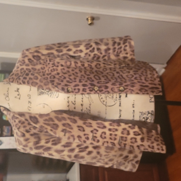 Talbots Cheetah Print Blazer Size 16 - Picture 6 of 12